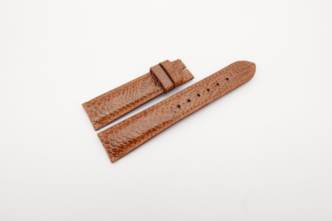 20mm/18mm Red Brown Genuine OSTRICH Skin Leather Watch Strap #WT4242