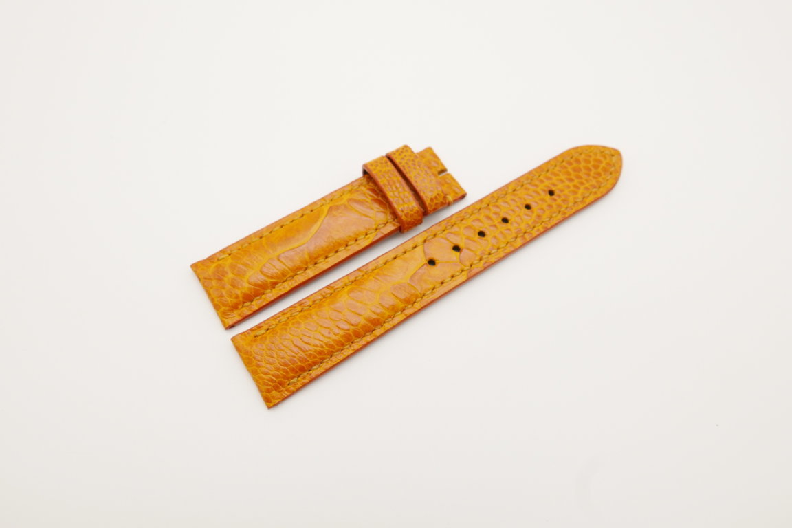 19mm/18mm Honey Brown Genuine OSTRICH Skin Leather Watch Strap #WT4268