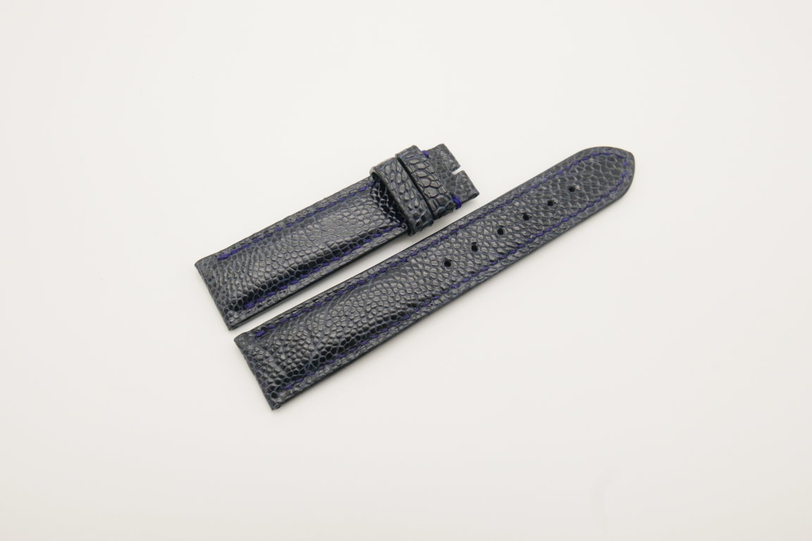 19mm/18mm Dark Navy Blue Genuine OSTRICH Skin Leather Watch Strap #WT4270