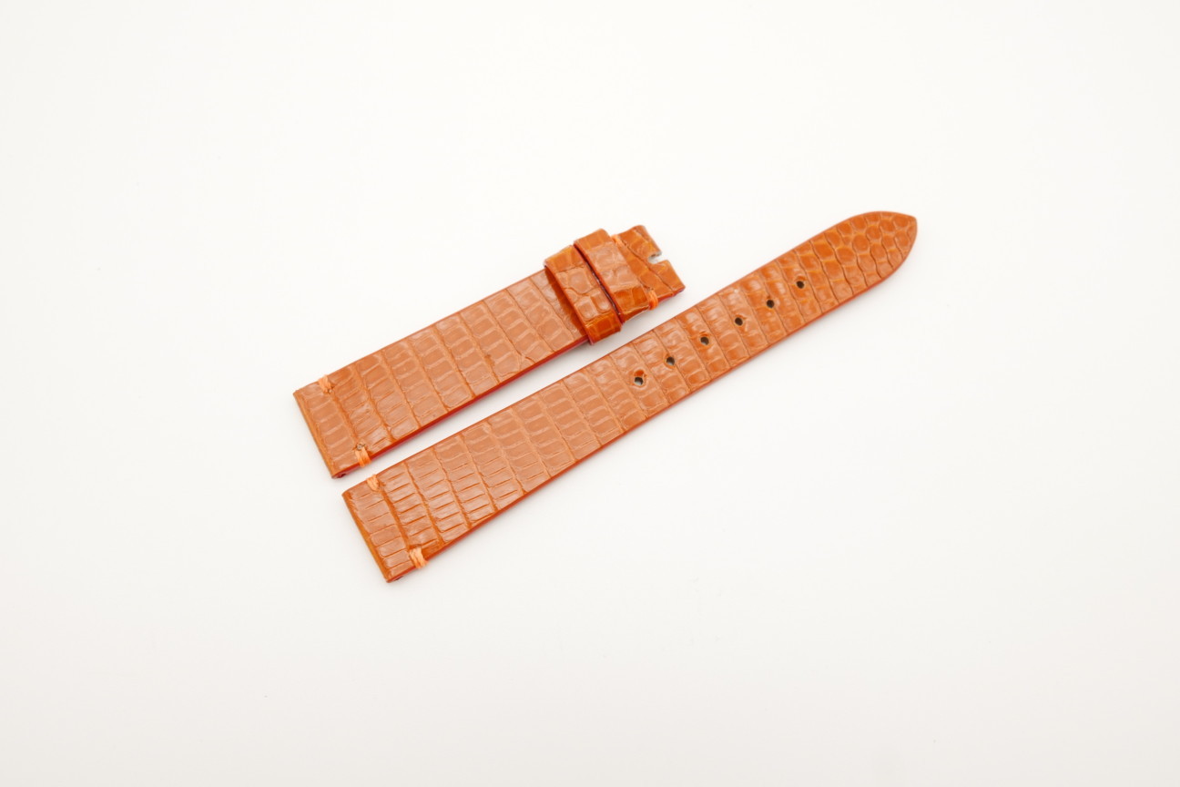 16mm/14mm Orange Genuine LIZARD Skin Leather Watch Strap #WT4300