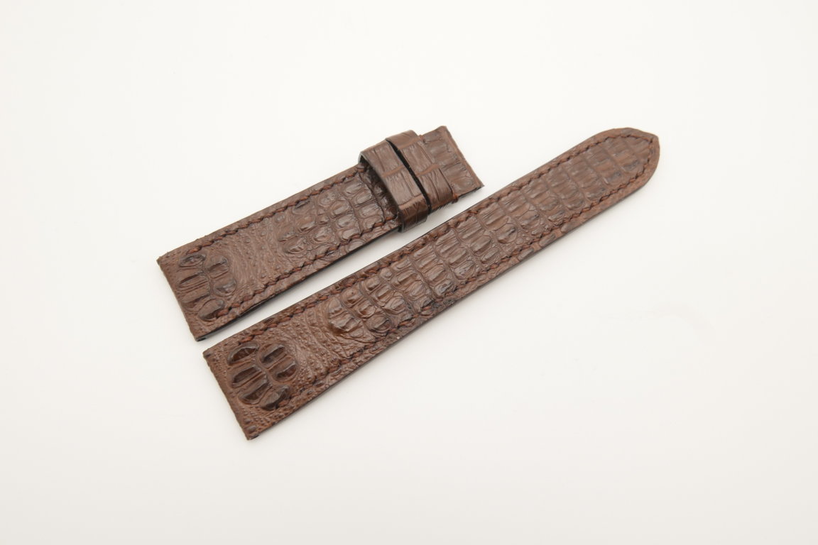 21mm/18mm Brown Baby HORNBACK Genuine CROCODILE Skin Leather Watch Strap #WT4518