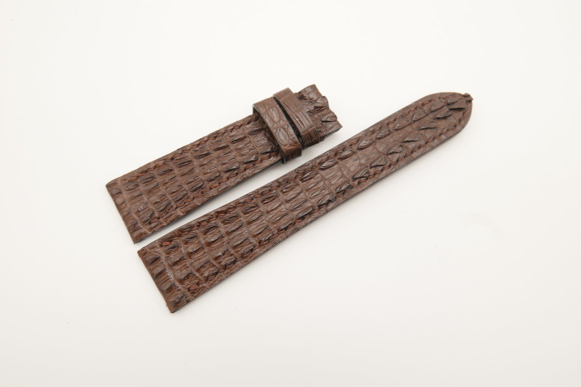 21mm/18mm Brown Baby HORNBACK Genuine CROCODILE Skin Leather Watch Strap #WT4519