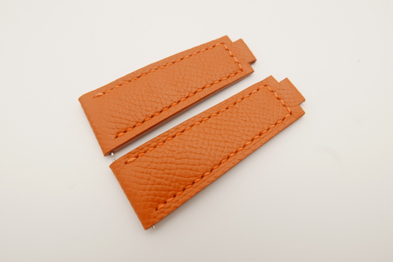 20mm/16mm Orange Genuine Ostrich Leather Watch Strap for Rolex #WT4672