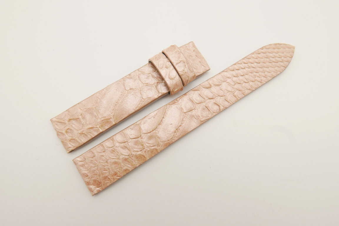 18mm/16mm Beige Genuine Python Skin Leather Watch Strap 110/70mm #WT4688