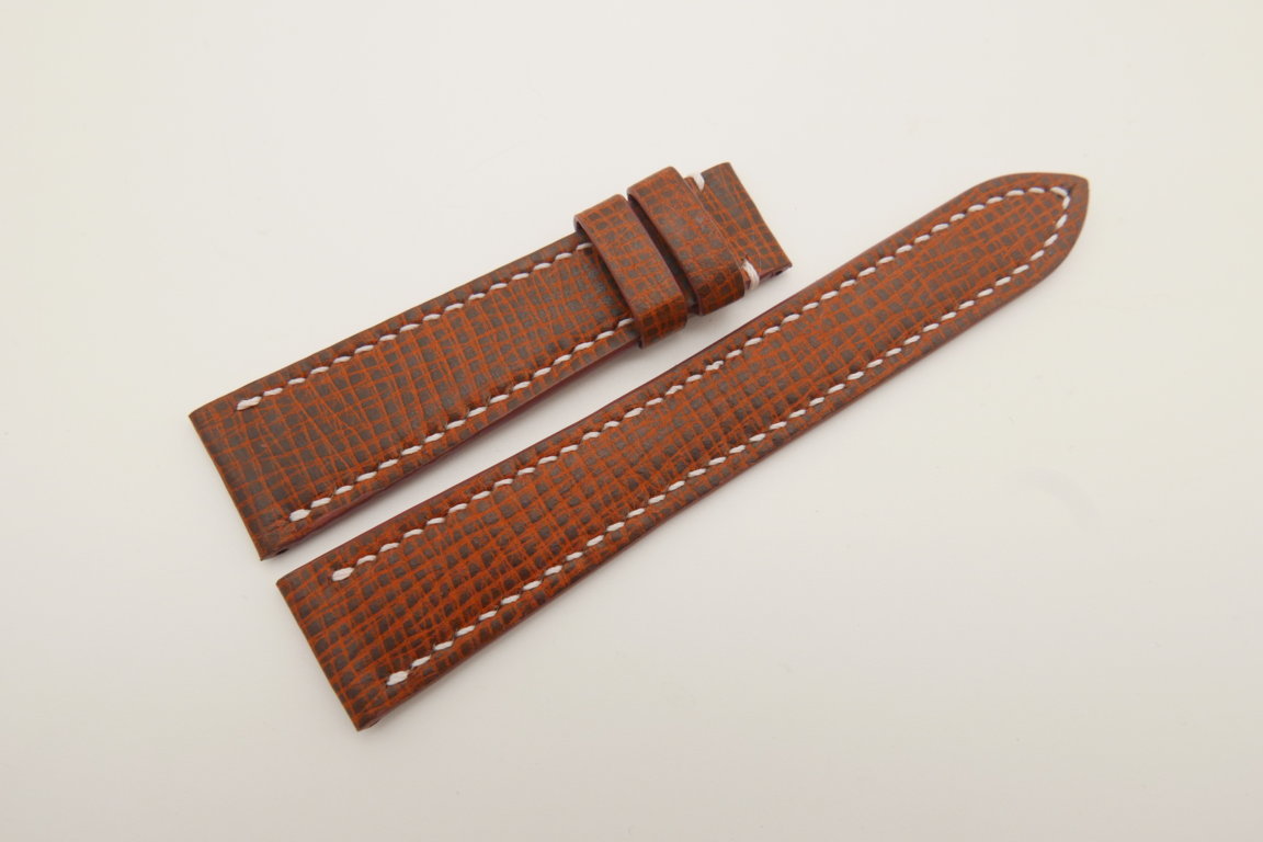 20mm/16mm Red Brown Wax Leather Watch Strap #WT4689