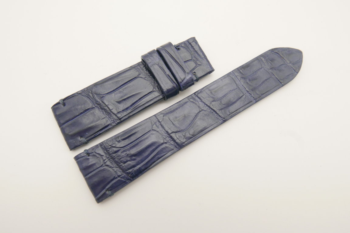 20mm/18mm Dark Navy Blue Genuine Crocodile Skin Leather Watch Strap #WT4694
