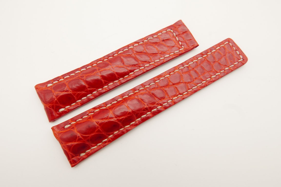 20mm/18mm Red Genuine CROCODILE Skin Leather Deployment Strap For Tag Heuer #WT4721