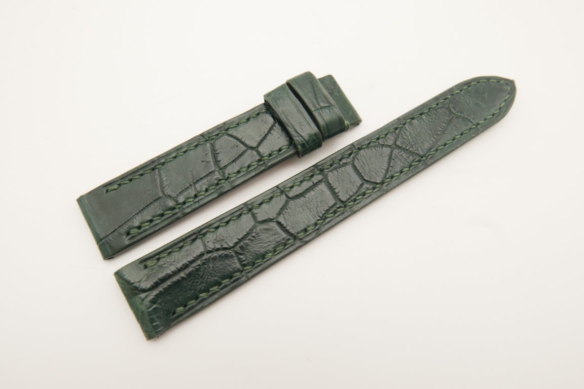 17mm/16mm Green Genuine Crocodile Skin Leather Watch Strap #WT4762