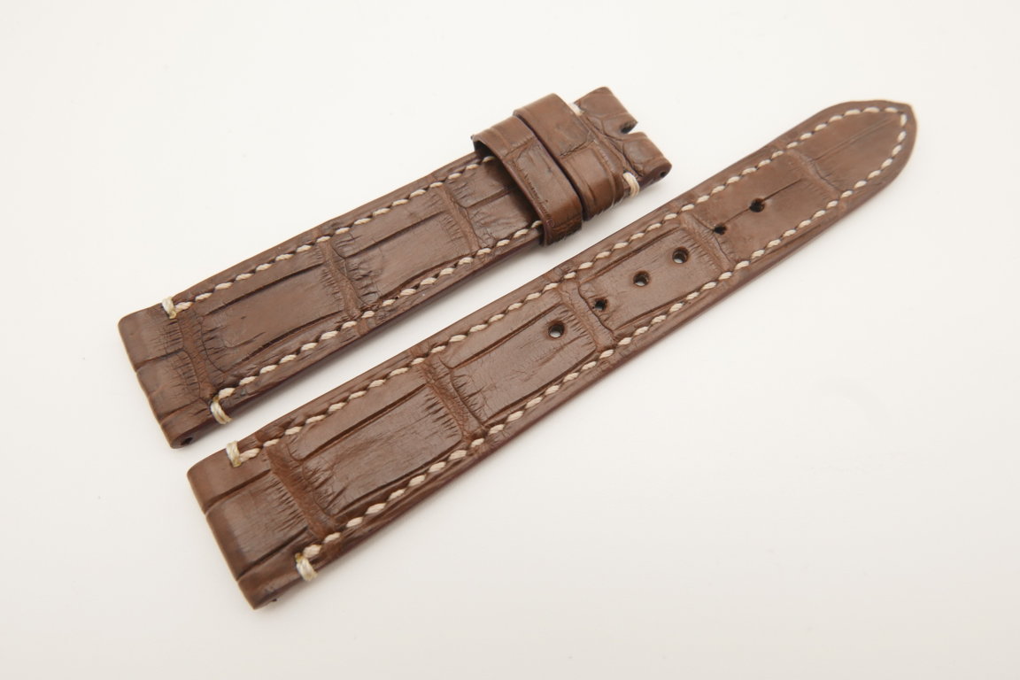 19mm/16mm Brown Genuine CROCODILE Skin Leather Watch Strap #WT4835