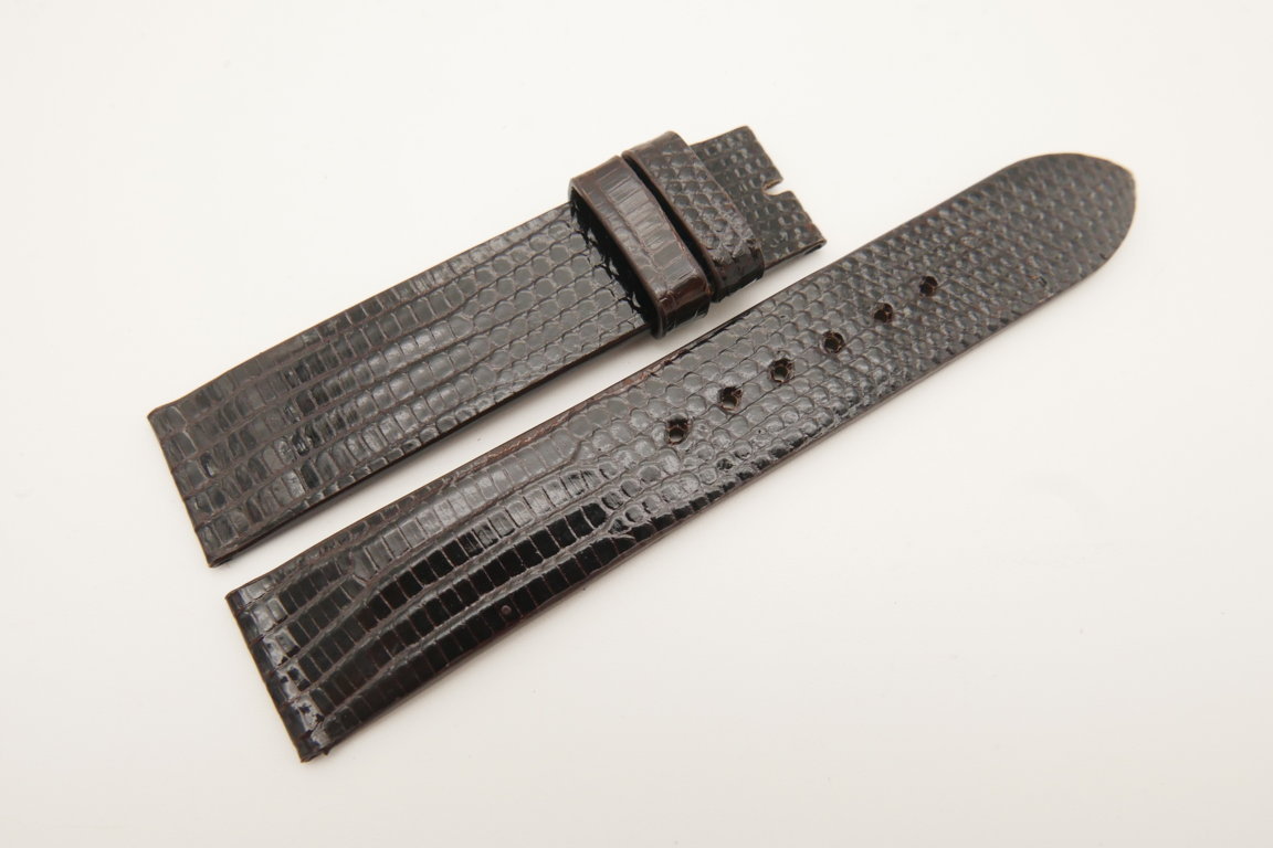 19mm/18mm Dark Brown Genuine Lizard Skin Leather Watch strap #WT4837