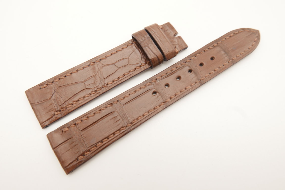 19mm/16mm Brown Genuine CROCODILE Skin Leather Watch Strap #WT4978