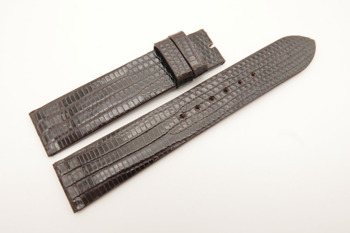 19mm/18mm Dark Brown Genuine Lizard Skin Leather Watch strap #WT4987