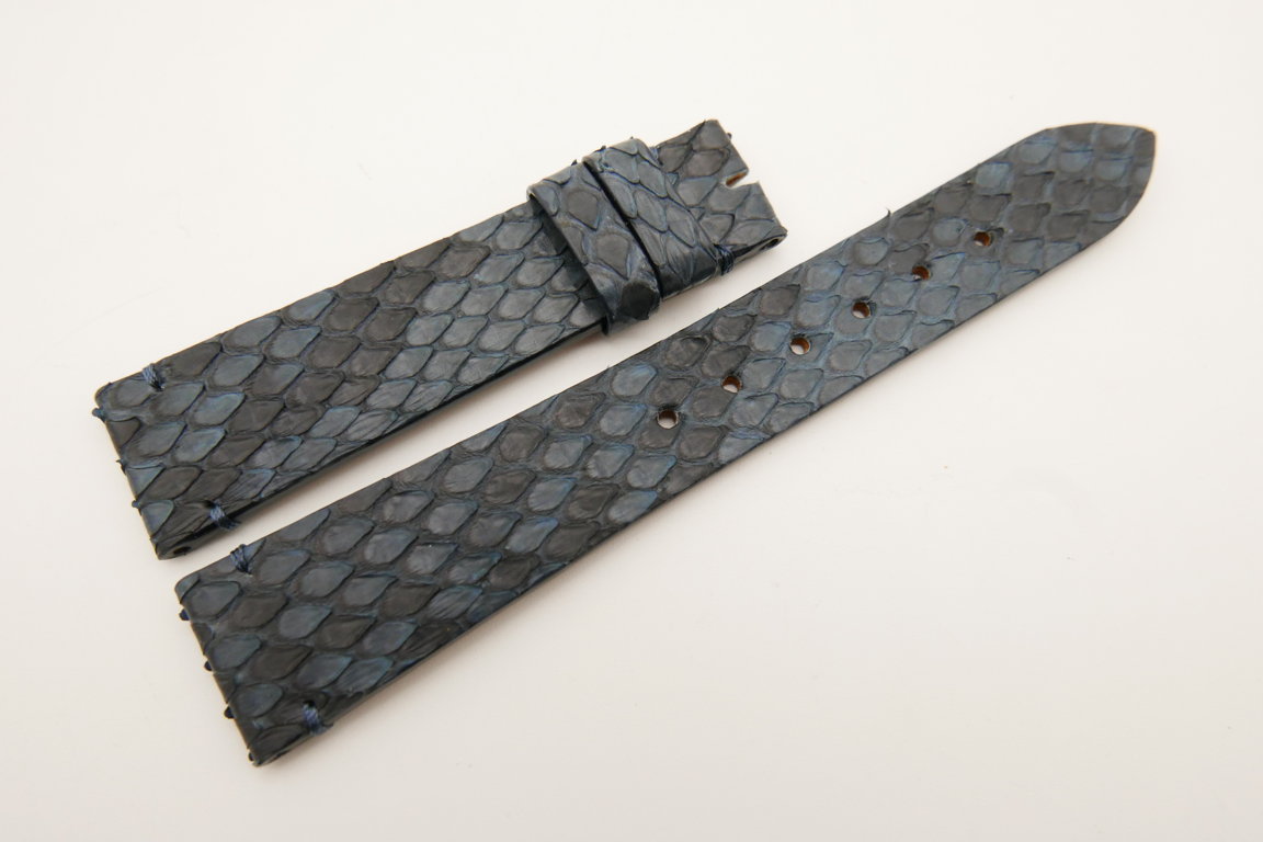19mm/16mm Navy Blue Genuine PYTHON Skin Leather Watch Strap #WT5039