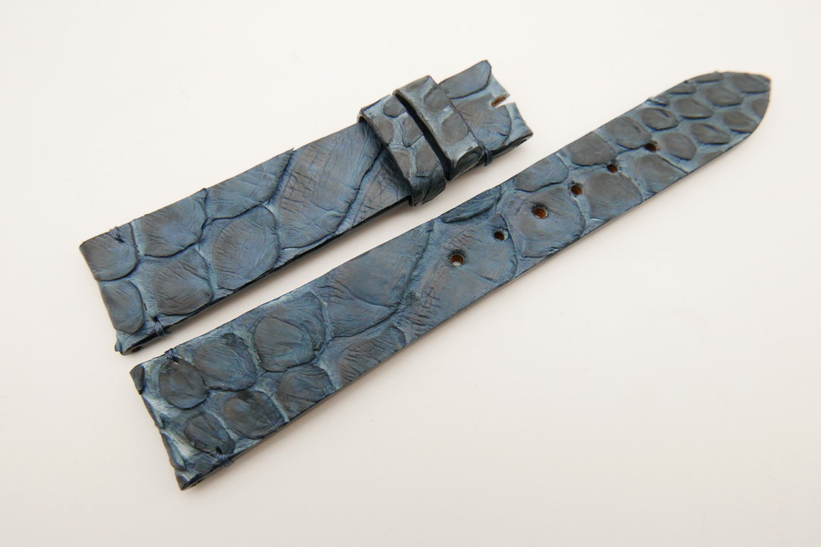 19mm/16mm Navy Blue Genuine PYTHON Skin Leather Watch Strap #WT5040