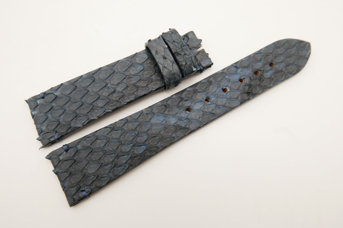 21mm/18mm Navy Blue Genuine PYTHON Skin Leather Watch Strap #WT5054