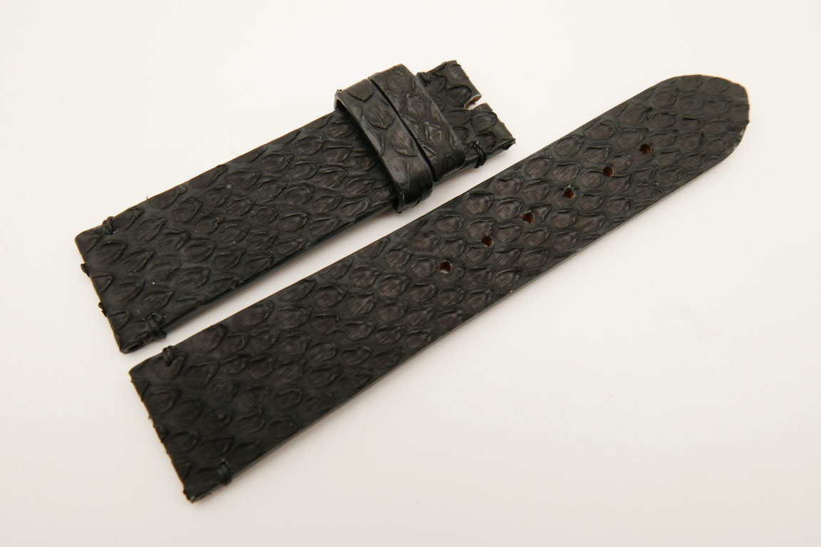 22mm/20mm Black Genuine PYTHON Skin Leather Watch Strap #WT5071