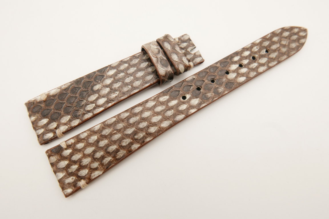18mm/14mm Brown Genuine PYTHON Skin Leather Watch Strap Band #WT5090