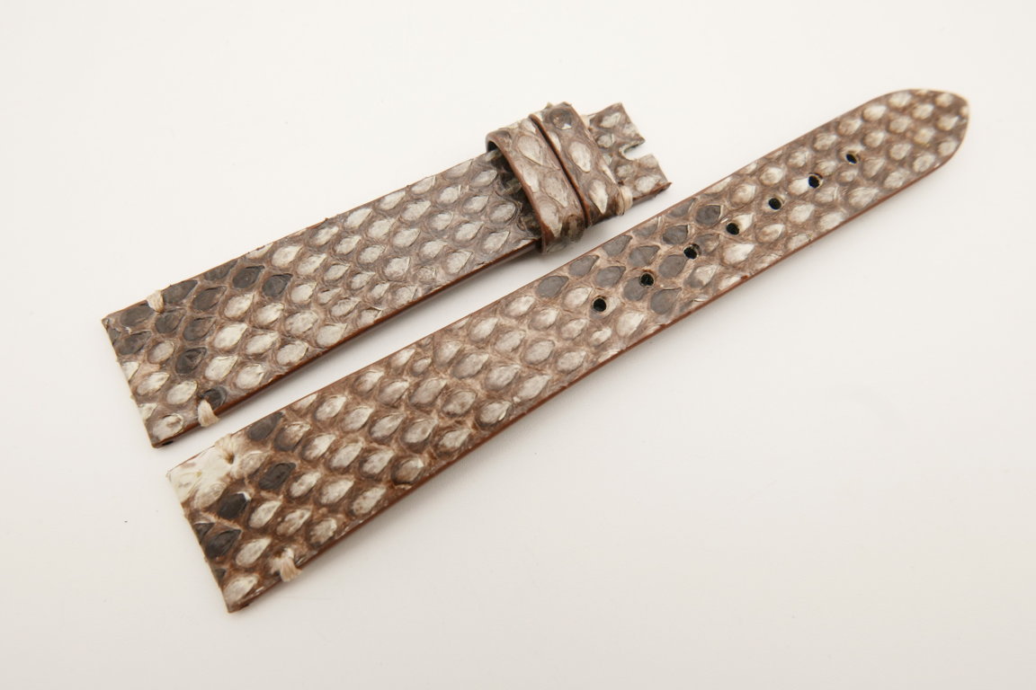 18mm/14mm Brown Genuine PYTHON Skin Leather Watch Strap Band #WT5091