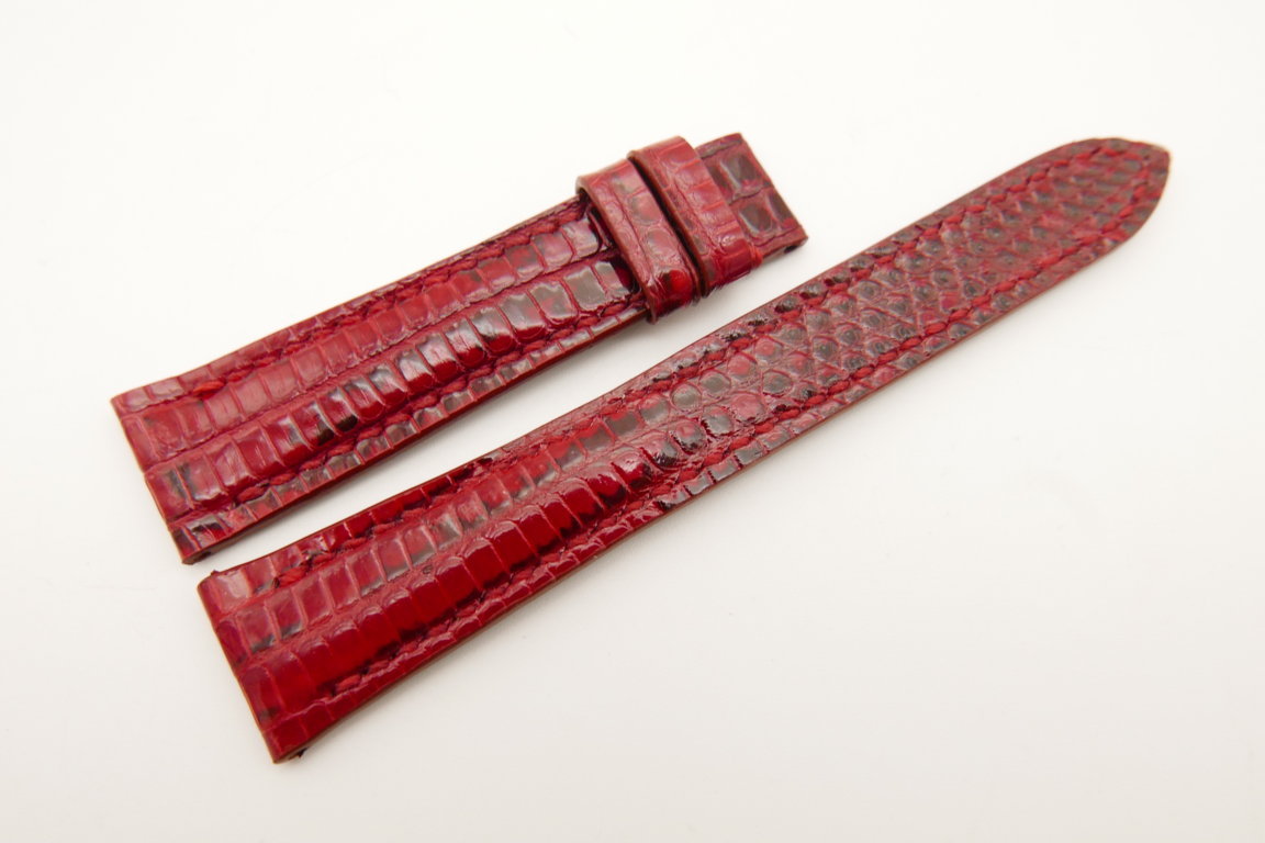 18mm/14mm Red Genuine LIZARD Skin Leather Watch Strap Band #WT5138