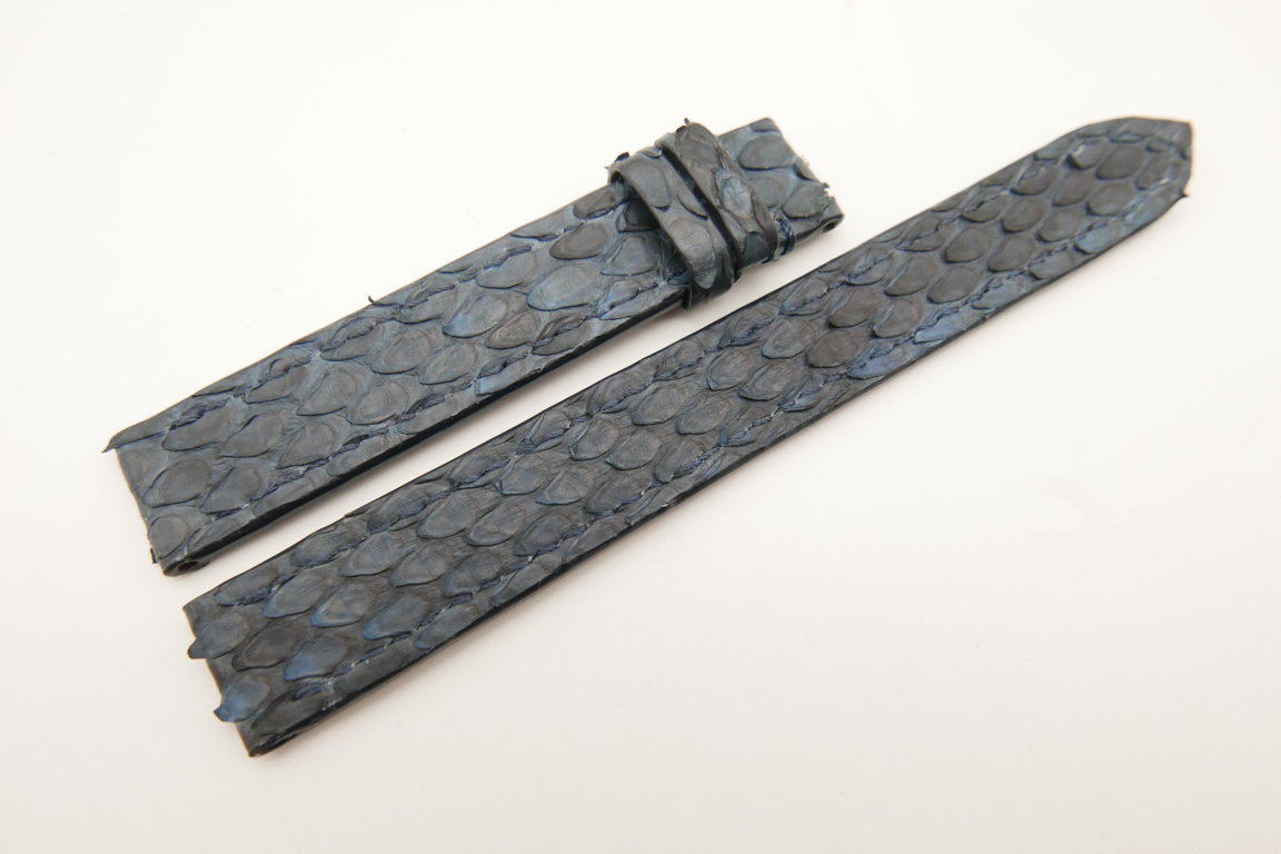 14mm/14mm Navy Blue Genuine PYTHON Skin Leather Watch Strap Band #WT5139
