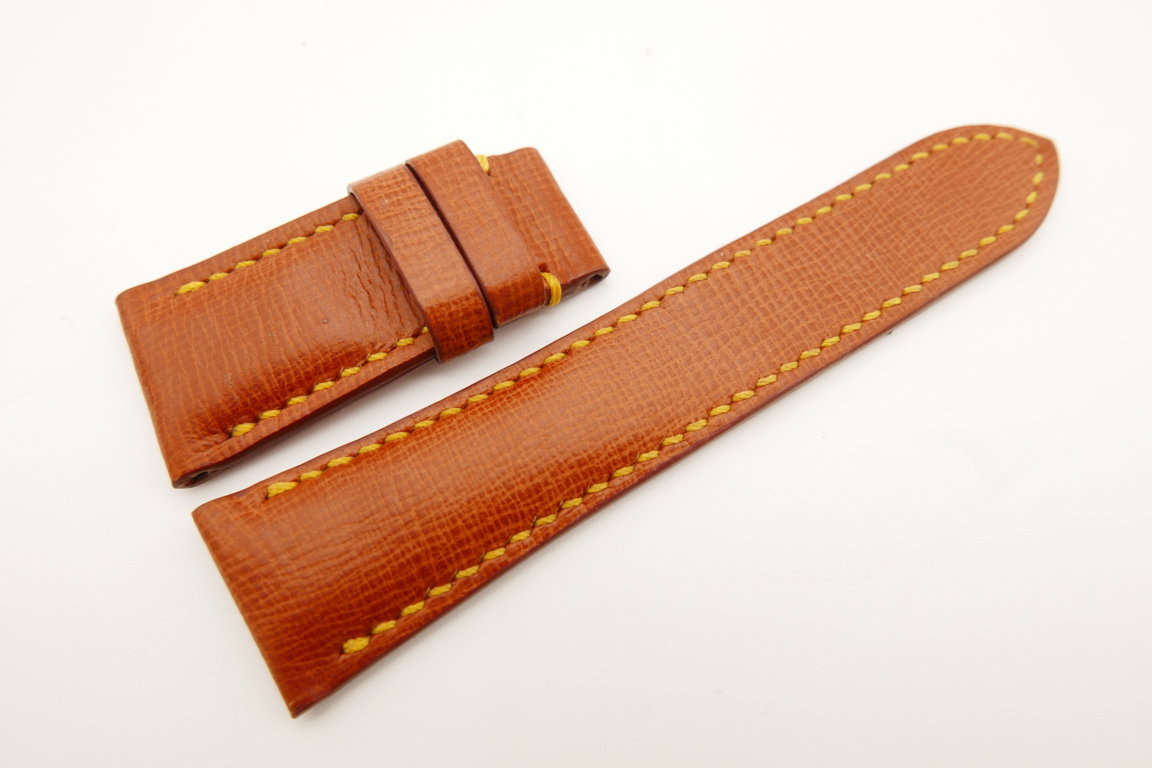 22mm/18mm Cognac Wax Leather Watch Strap #WT5144