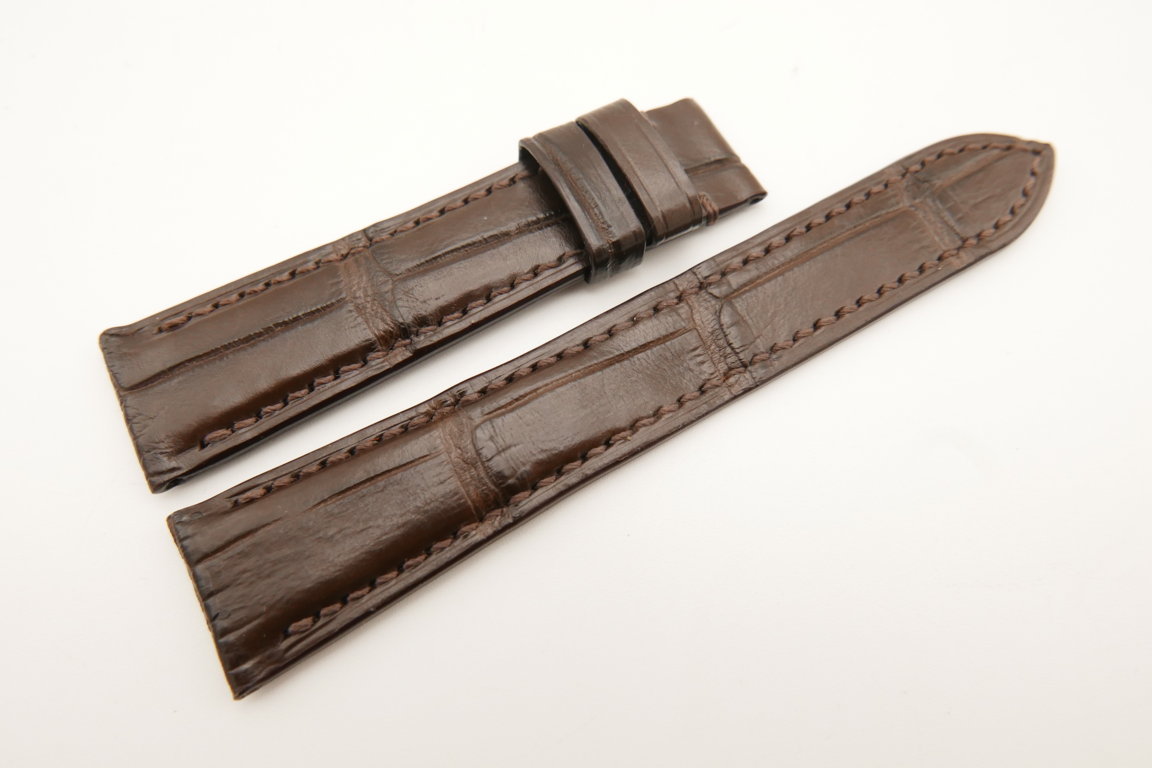 19mm/16mm Dark Brown Genuine CROCODILE Skin Leather Watch Strap #WT5151