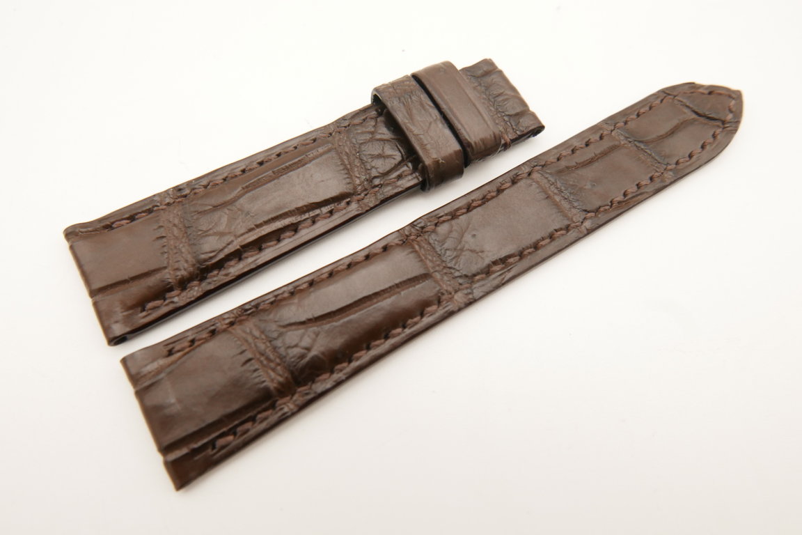 19mm/16mm Dark Brown Genuine CROCODILE Skin Leather Watch Strap #WT5155