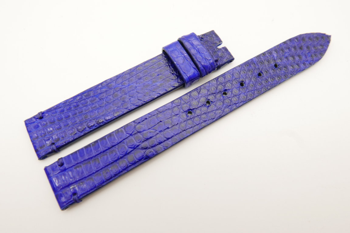 14mm/14mm Cobalt Blue Genuine LIZARD Skin Leather Watch Strap Band #WT5166