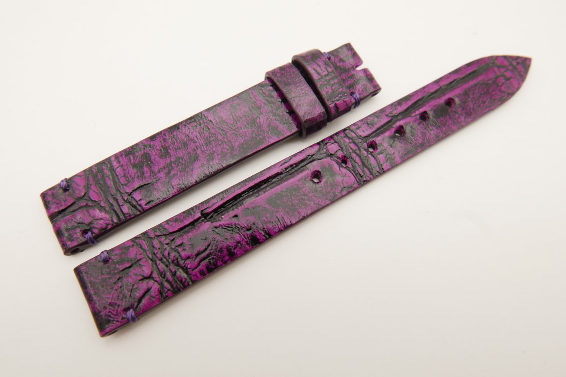 14mm/14mm Purple Genuine CROCODILE Skin Leather Watch Strap Band #WT5169
