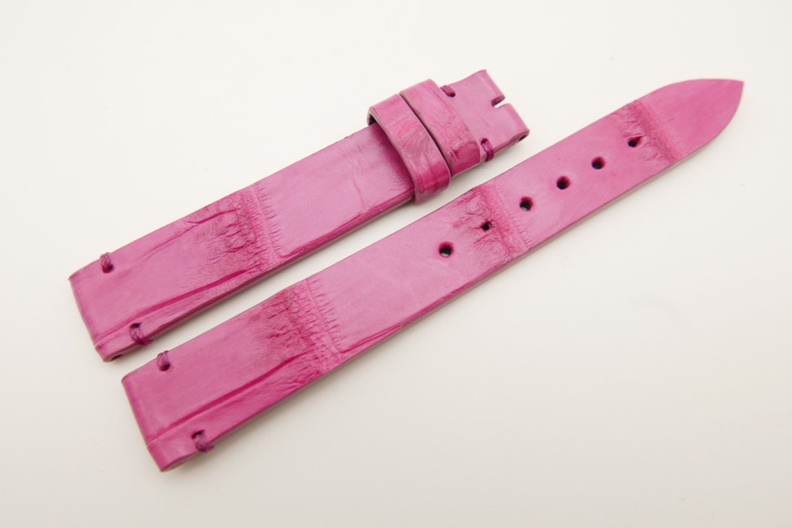 14mm/14mm Pink Genuine CROCODILE Skin Leather Watch Strap Band #WT5173