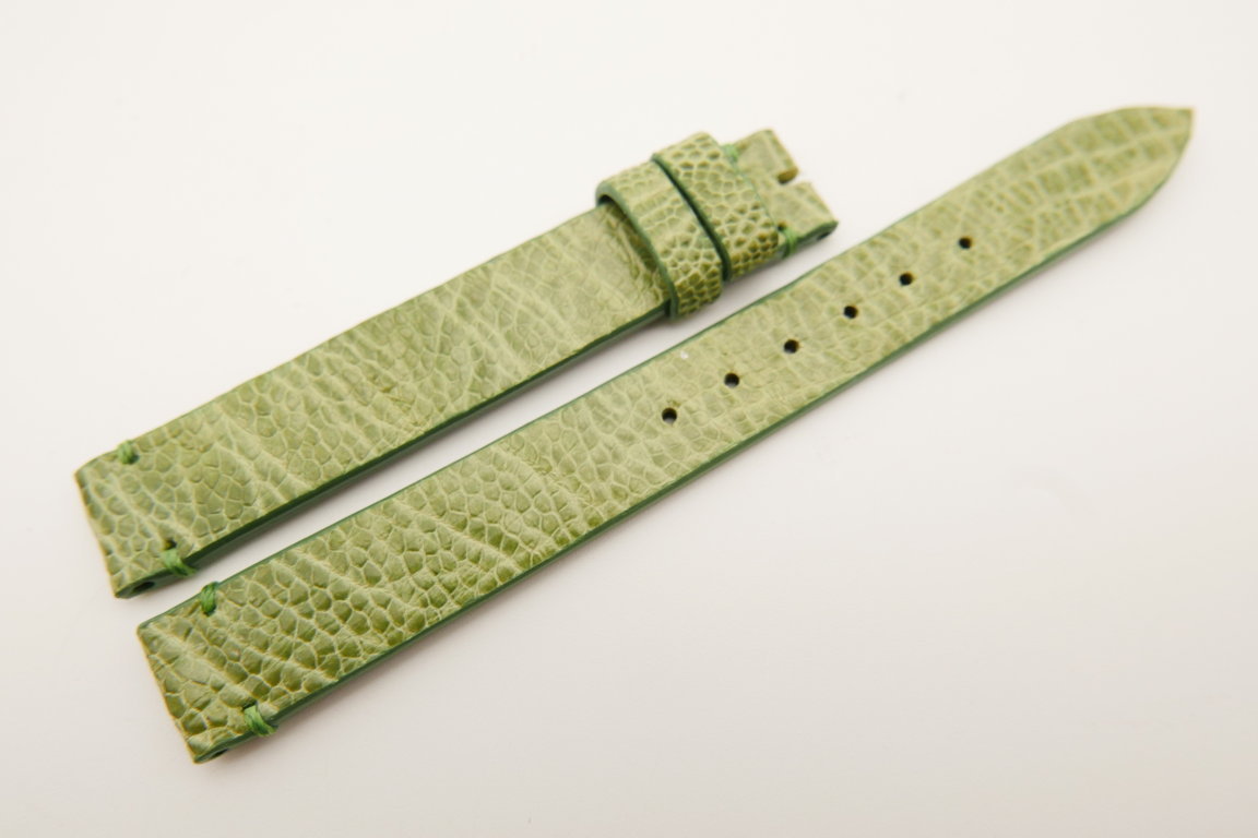 12mm/12mm Light Green Genuine OSTRICH Skin Leather Watch Strap Band #WT5191