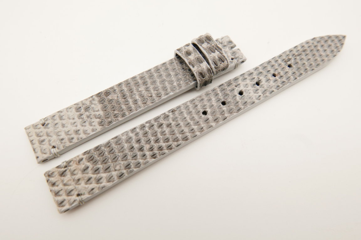12mm/12mm Light Gray Genuine LIZARD Skin Leather Watch Strap Band #WT5194