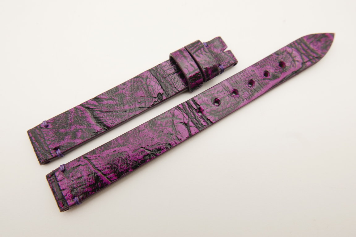 12mm/12mm Purple Genuine CROCODILE Skin Leather Watch Strap Band #WT5198