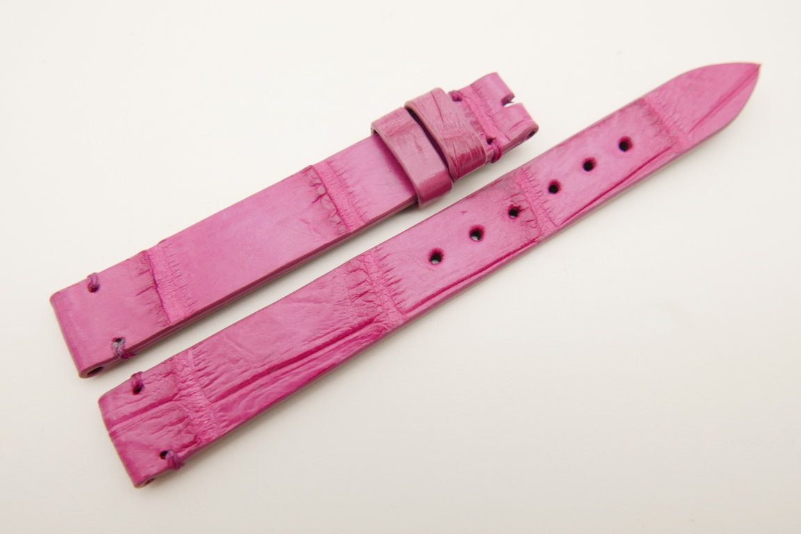12mm/12mm Pink Genuine CROCODILE Skin Leather Watch Strap Band #WT5199