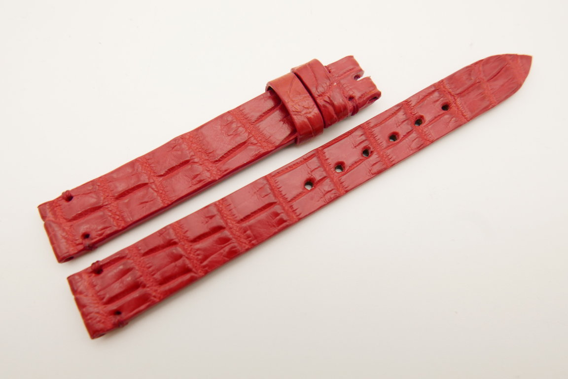 12mm/12mm Red Genuine CROCODILE Skin Leather Watch Strap Band #WT5207