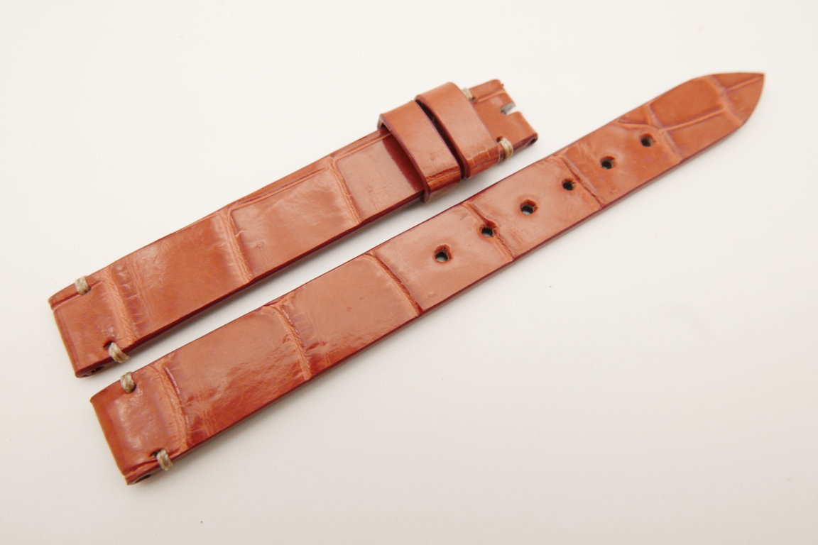 12mm/12mm Pink Genuine CROCODILE Skin Leather Watch Strap Band #WT5213