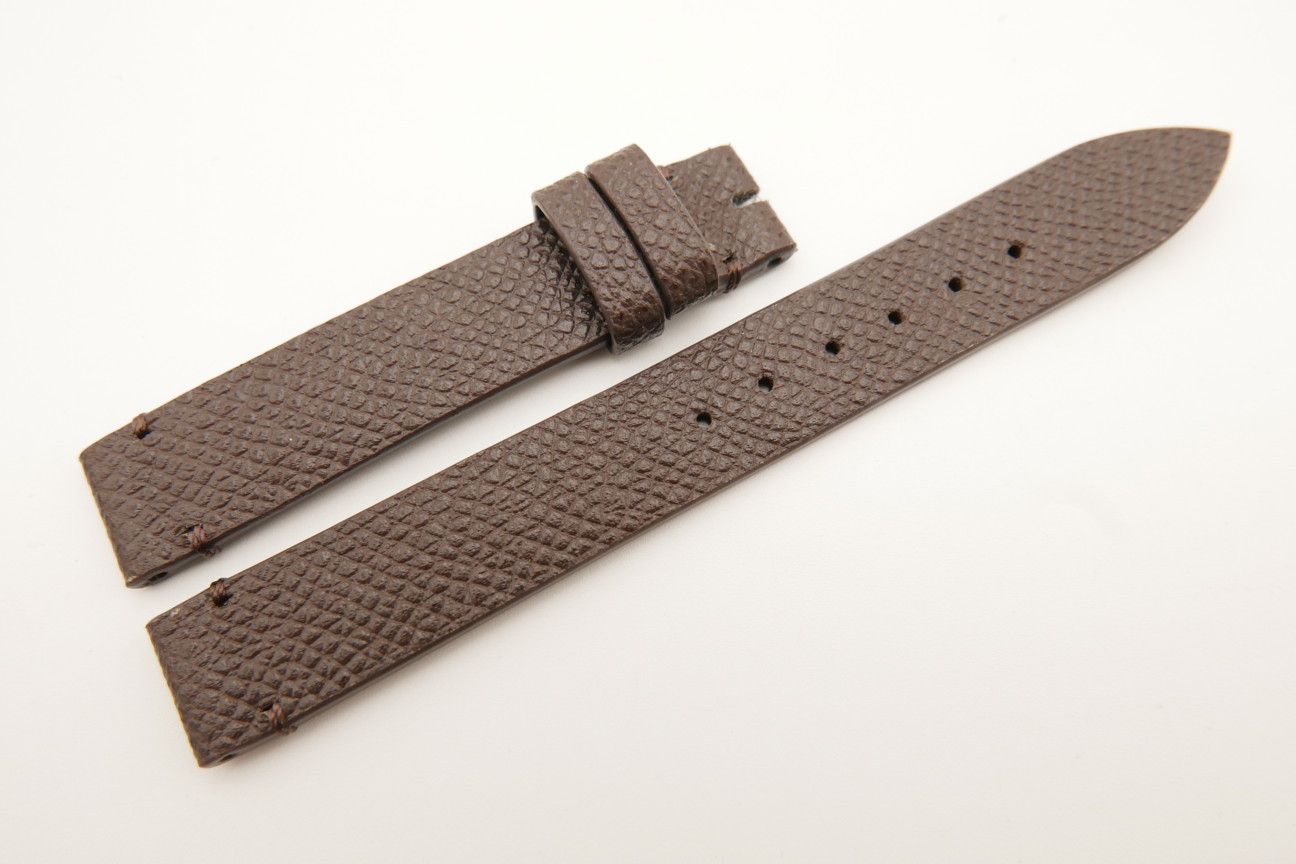 14mm/14mm Dark Brown Genuine EPSOM CALF Skin Leather Watch Strap Band #WT5286