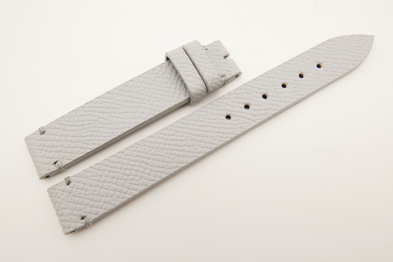 14mm/14mm Light Gray Genuine EPSOM CALF Skin Leather Watch Strap Band #WT5294