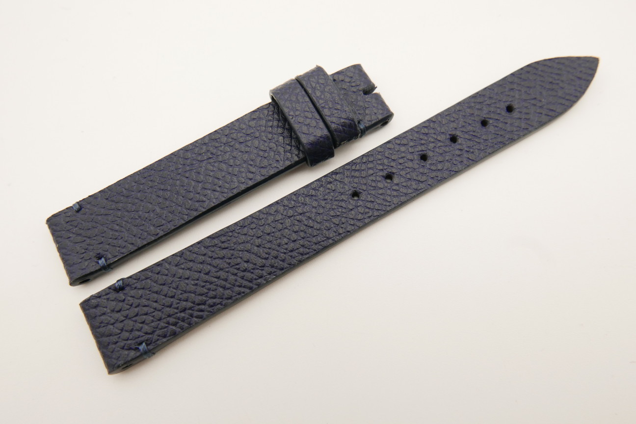 14mm/14mm Dark Navy Blue Genuine EPSOM CALF Skin Leather Watch Strap Band #WT5298