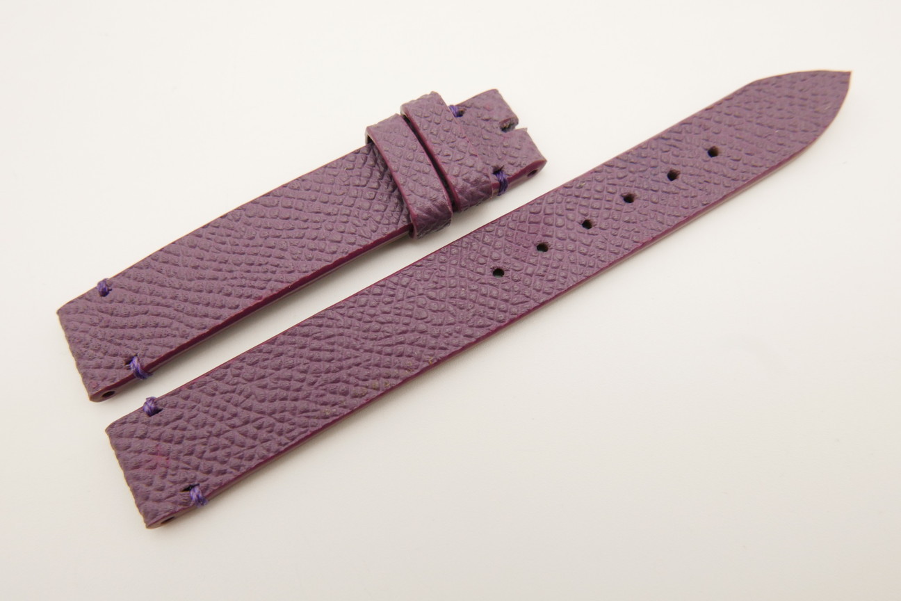 14mm/14mm Purple Genuine EPSOM CALF Skin Leather Watch Strap Band #WT5306