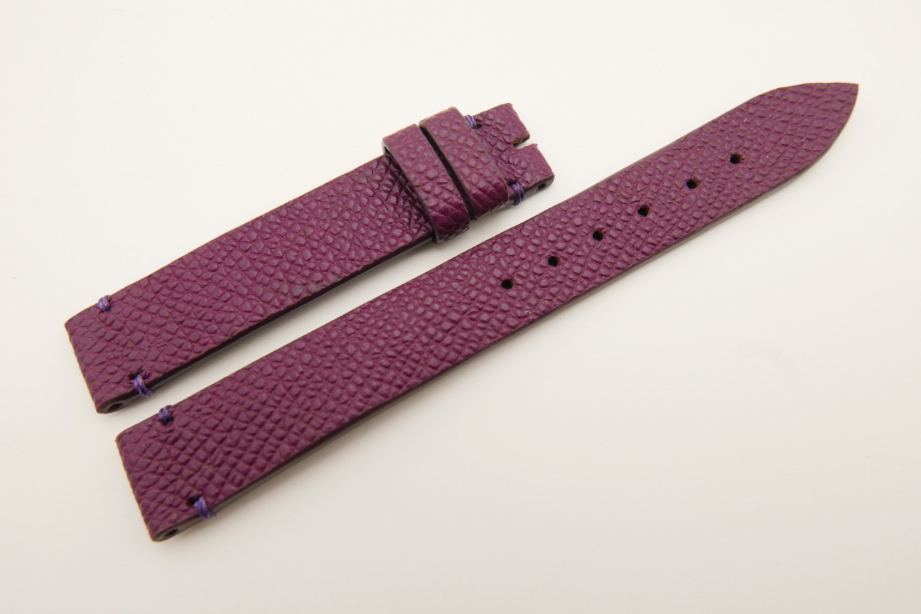 14mm/14mm Purple Genuine EPSOM CALF Skin Leather Watch Strap Band #WT5307