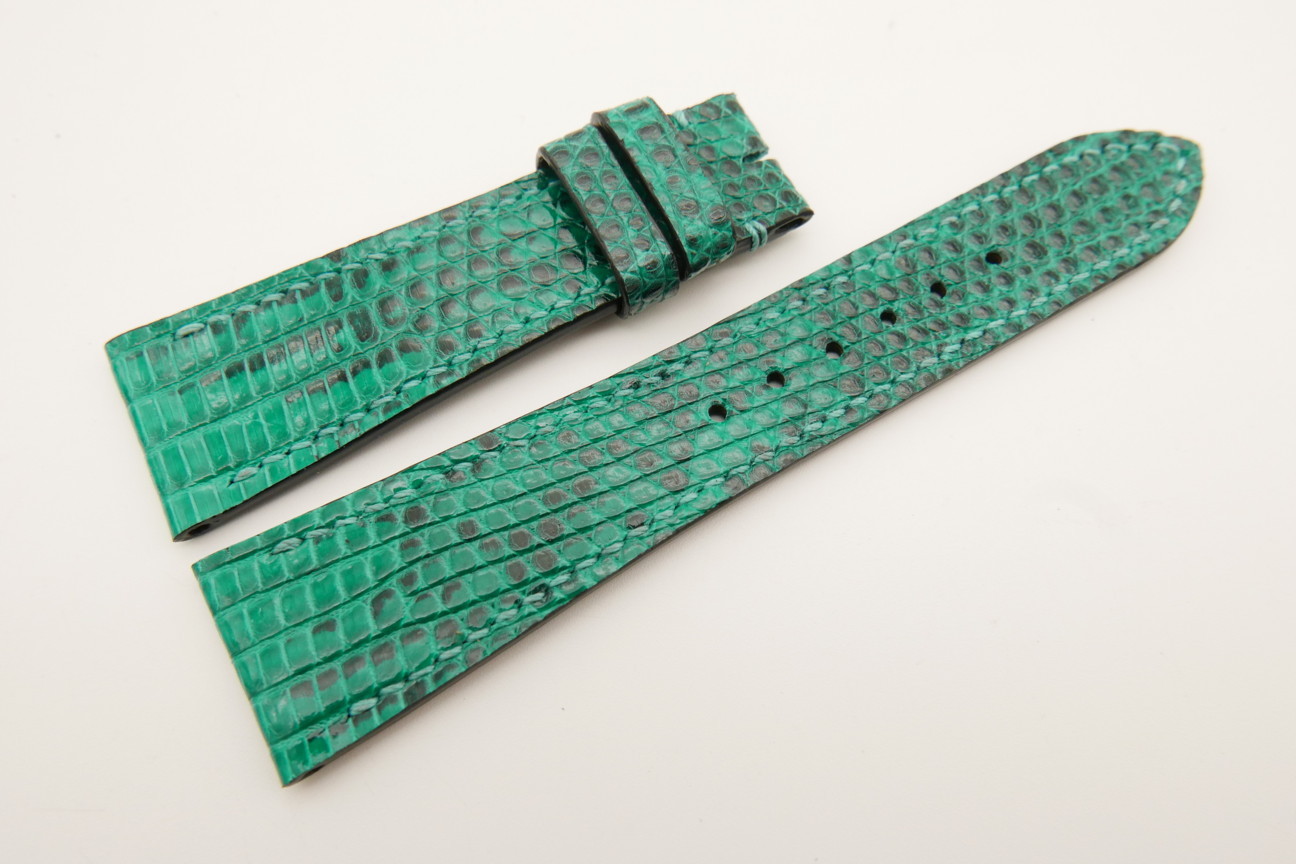 23mm/18mm Jade Green Genuine LIZARD Skin Leather Watch Strap #WT5311