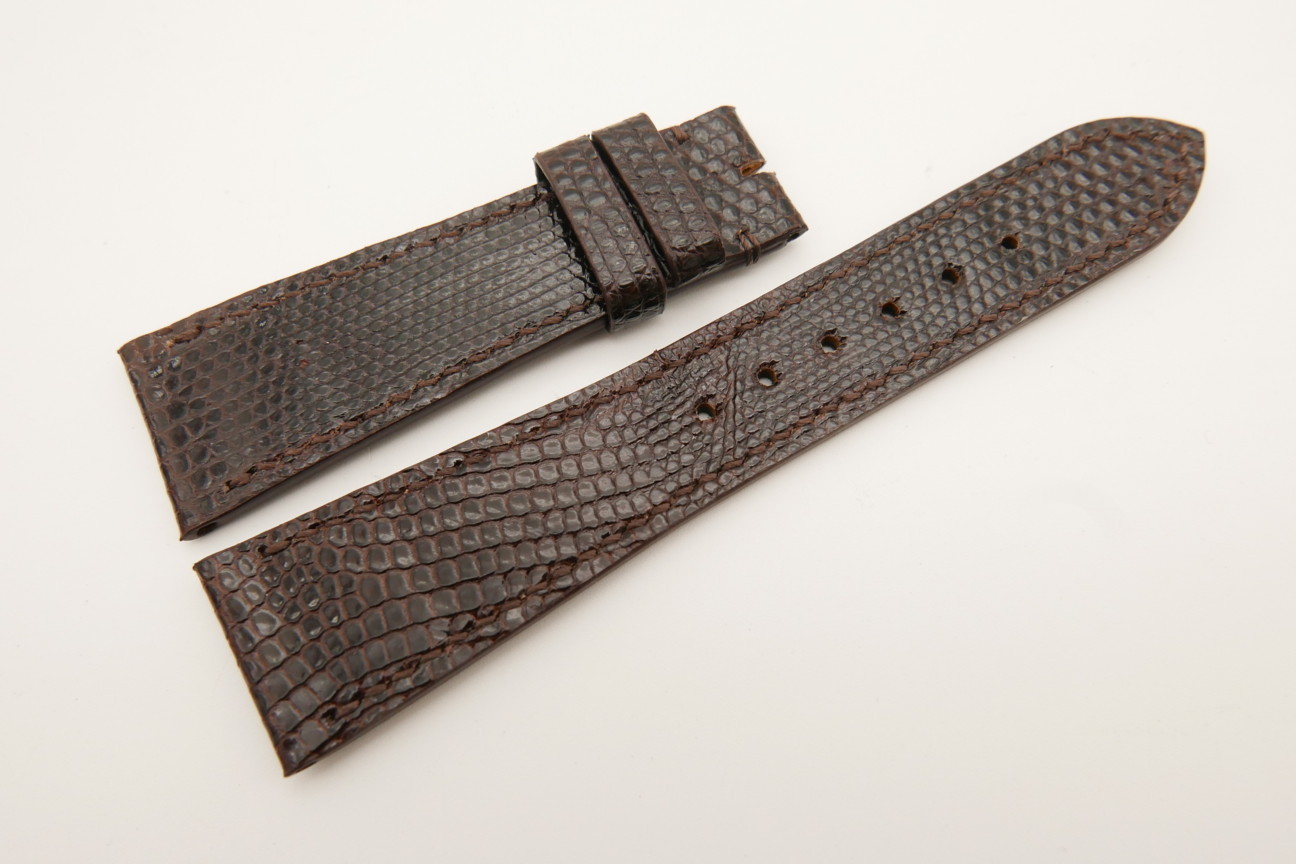 23mm/18mm Dark Brown Genuine LIZARD Skin Leather Watch Strap #WT5316