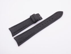 20mm/16mm Black Genuine Togo Leather Curved End Watch Strap For Rolex Cellini #WT13904