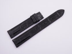17.5mm/16mm Black Genuine Crocodile Skin Leather Watch Strap for Cartier TANK SOLO SMALL #WT14068