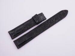 17.5mm/16mm Black Genuine Crocodile Skin Leather Watch Strap for Cartier TANK SOLO SMALL #WT14069