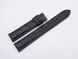 17.5mm/16mm Black Genuine Crocodile Skin Leather Watch Strap for Cartier TANK SOLO SMALL #WT14070