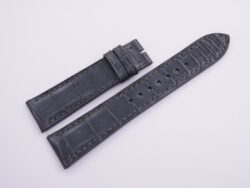 21mm/18mm Dark Gray Genuine Crocodile Skin Leather Watch Strap With Quick Release Function #WT14075