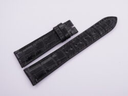 21mm/18mm Black Genuine Crocodile Skin Leather Watch Strap With Quick Release Function #WT14076