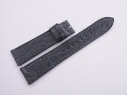 21mm/18mm Dark Gray Genuine Crocodile Skin Leather Watch Strap With Quick Release Function #WT14081